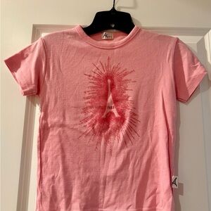 Pink Kids T-Shirt with Eiffel Tower Design